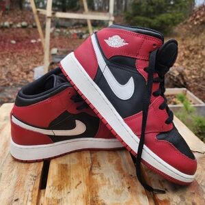 2024 Nike Air Jordan 1 Mid Kids Sneakers Gym Red/Black-White